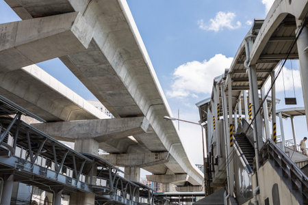 Bangkok Thailand , May 18 , 2021 : The popular BTS mass transit system for people of Bangkok,...