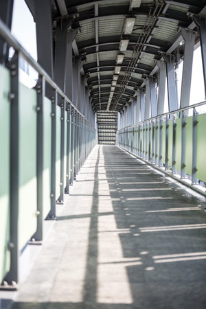 Bangkok Thailand , April 16 , 2022 : Skywalk on BTS Skytrain in Bangkok, Thailandのeditorial素材