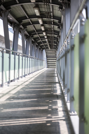 Bangkok Thailand , April 16 , 2022 : 
Skywalk on BTS Skytrain in Bangkok, Thailandのeditorial素材