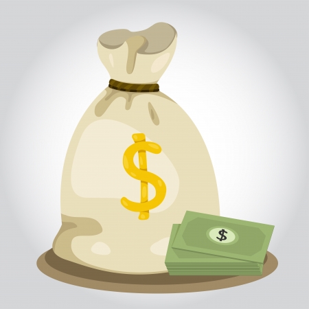 Illustrator of bag with moneyのイラスト素材