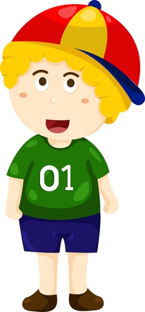 Illustrator of boy and hatのイラスト素材