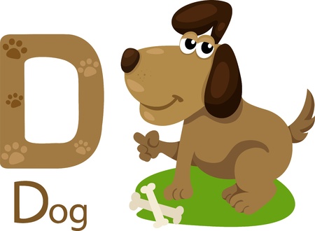 Illustrator of D with dogのイラスト素材