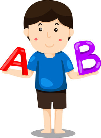 Illustrator of boy ABC のイラスト素材