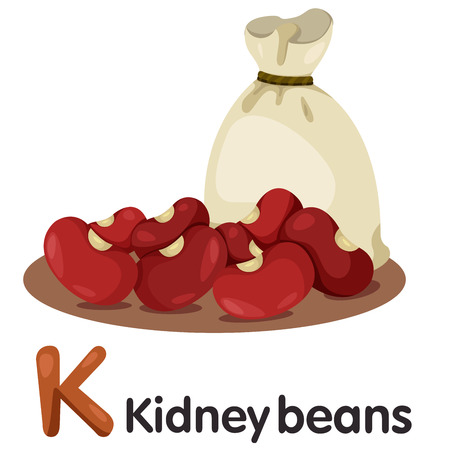 Illustration of k font with kidney beansのイラスト素材