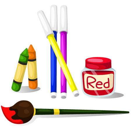 Illustrator of color with Color Magic Color pencil crayons and paintbrushのイラスト素材