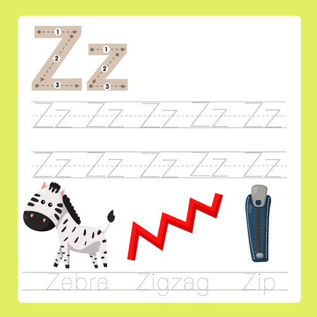 Illustrator of Z exercise A-Z cartoon vocabularyのイラスト素材