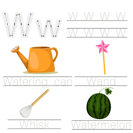 Illustration of Worksheet for children w fontのイラスト素材
