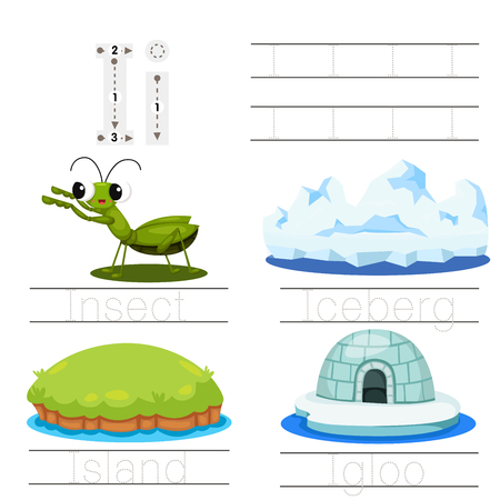 Illustrator of Worksheet for children I fontのイラスト素材