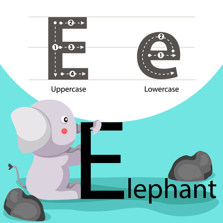 Illustrator of elephant with a fontのイラスト素材