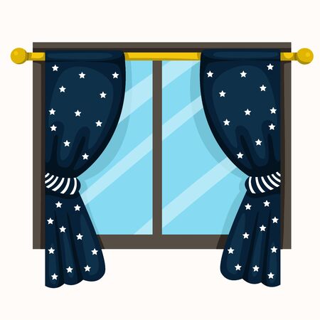 Illustration of drape and windowsのイラスト素材