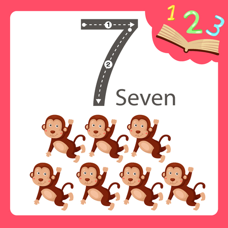 Illustrator of seven number animalのイラスト素材
