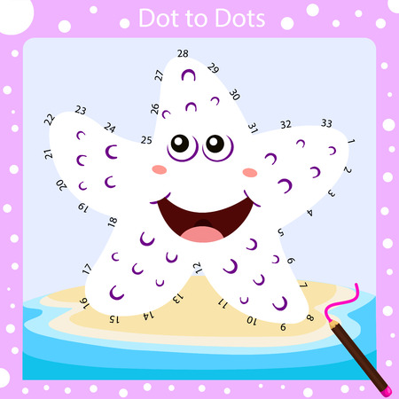 Illustrator of dot to dots worksheet threeのイラスト素材