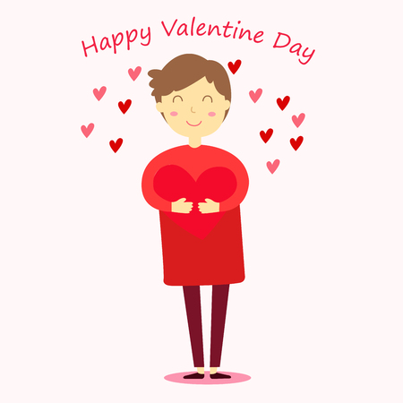 Illustrator of valentine day boyのイラスト素材