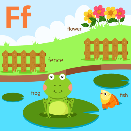 Illustrator of a-z set for f islatedのイラスト素材