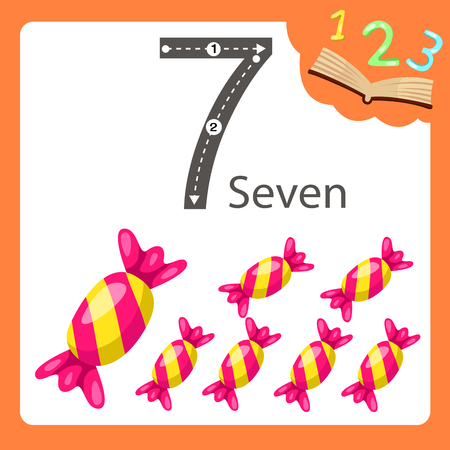 Illustrator of seven number candyのイラスト素材