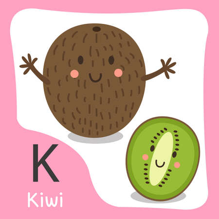 Illustrator of k kiwi fruit cuteのイラスト素材