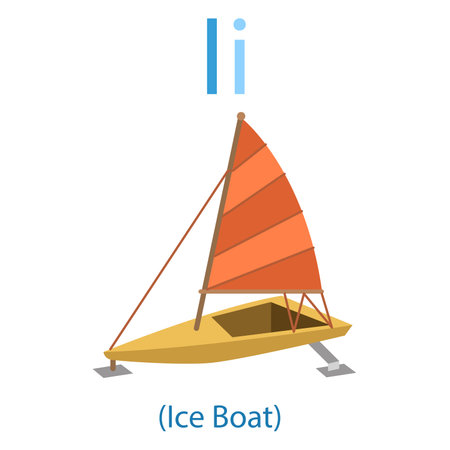 Illustrator of I for Ice boatのイラスト素材
