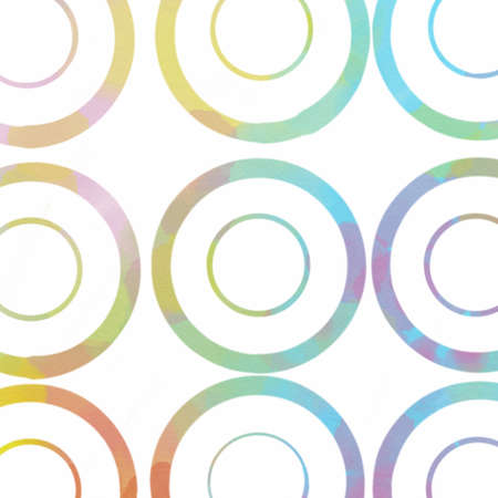 Watercolor set of circle colorfullyの素材