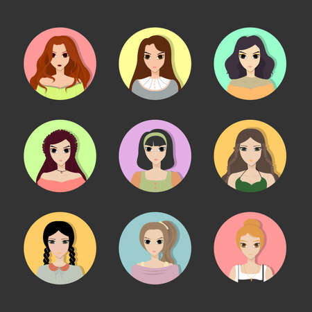 vector of women icon setのイラスト素材