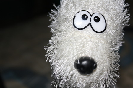 white dog dollの写真素材