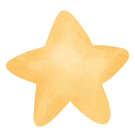 Yellow star in watercolor on white backgroundのイラスト素材