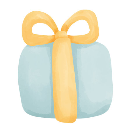 Gift box in watercolor on white backgroundのイラスト素材