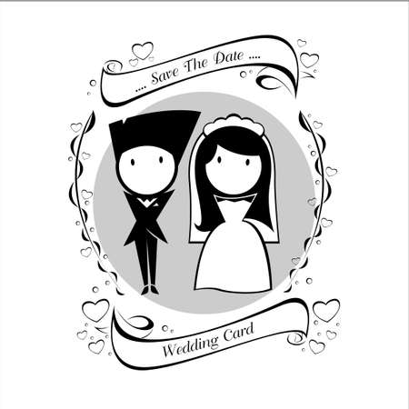 Wedding card character, lovely cardのイラスト素材