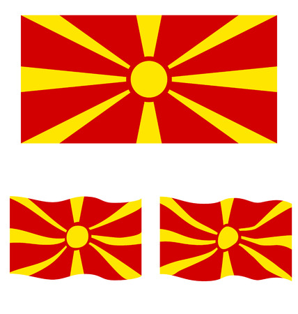 Flat and Waving Flag of Republic of Macedonia Countryのイラスト素材