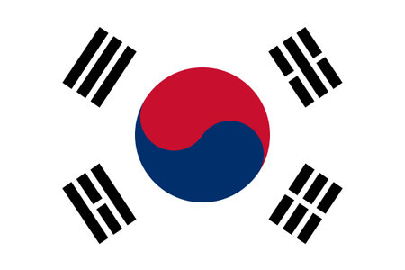 Standard Proportions and Color for South Korea Flagのイラスト素材