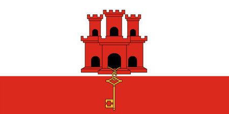 Standard Proportions and Color for Gibraltar Official Flagのイラスト素材