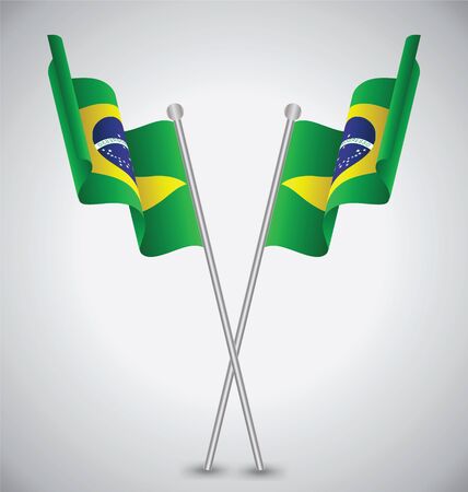 Brazil Waving Flagのイラスト素材
