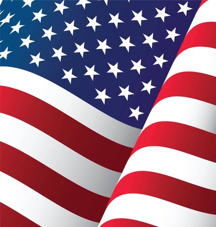 United States Waving Flag Background, Clipping Maskのイラスト素材