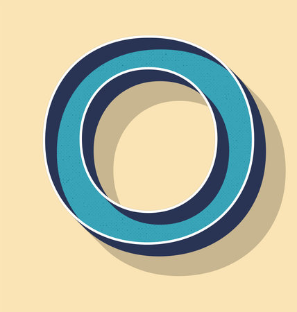 3D Letter O Retro Vector Text Style, Fonts Conceptのイラスト素材