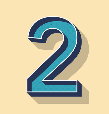 3D Letter 2 Retro Vector Text Style, Fonts Conceptのイラスト素材
