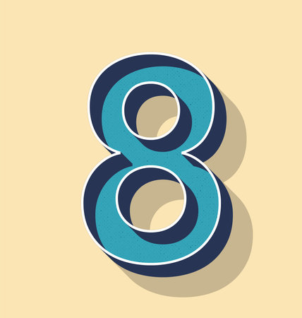 3D Letter V8Retro Vector Text Style, Fonts Conceptのイラスト素材