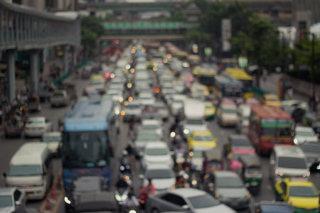 Circle background bokeh images and the world's busiest traffic conditions.