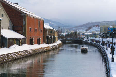 Otaru,Japan - 22 January,2018 : Otaru Canal famous place for tourism at Hokkaido , Japanのeditorial素材
