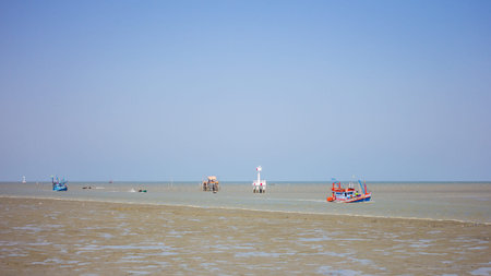 The two fishing boats come back from the seaの写真素材