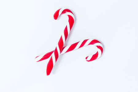 The candy stick on the white backgroundの写真素材