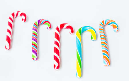 The candy stick on the white backgroundの写真素材