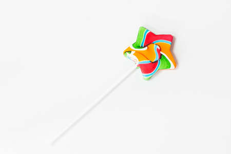 The candy stick on the white backgroundの写真素材