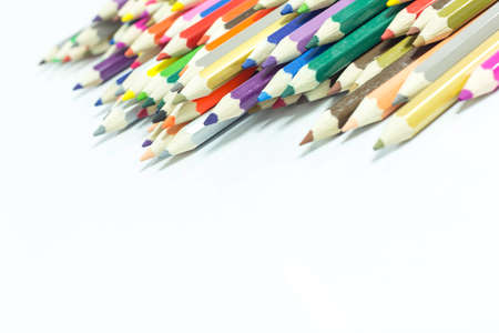 Color pencils isolated on white background.Close upの写真素材