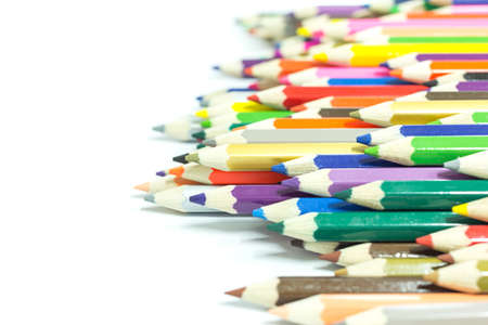 Color pencils isolated on white background.Close upの写真素材