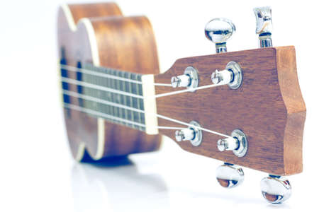 Ukulele isolated on white background.Close upの写真素材