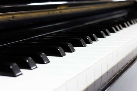 Close up piano keyboard background with selective focusの写真素材