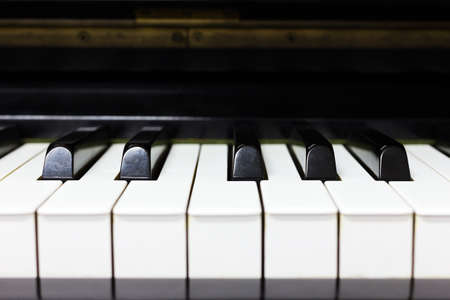 Close up piano keyboard background with selective focusの写真素材