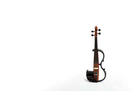 Electric violin isolated on white backgroundの写真素材