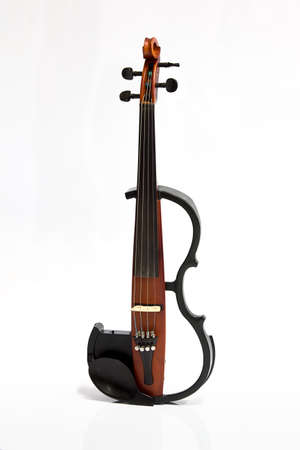 Electric violin isolated on white backgroundの写真素材