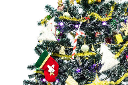 Christmas Tree and Gifts. Over white backgroundの写真素材