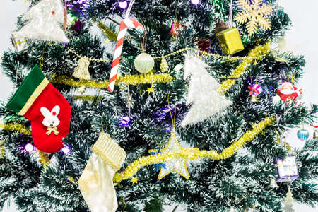 Christmas Tree and Gifts. Over white backgroundの写真素材